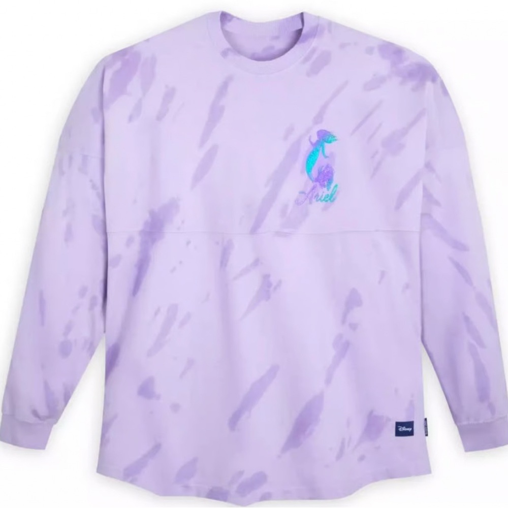 Disney Lavender Ariel Spirit Jersey Tie-Dye Long Sleeve NEVER WORN